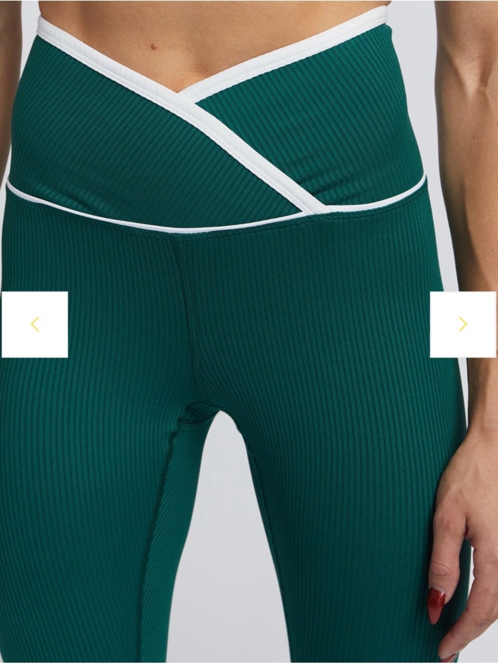 Year of Ours Forest Green Ribbed High-Waist Leggings and top 2pcs - Picture 2 of 9